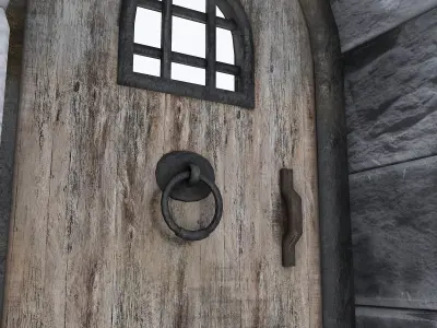 old castle gate model Low-poly 3D model