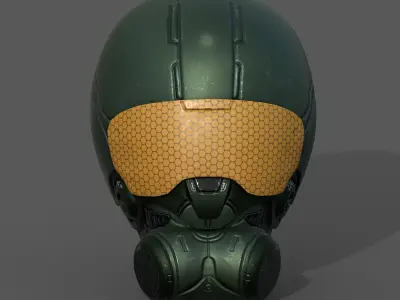 Helmet scifi soldier armor military combat 3d model  Low-poly 3D model