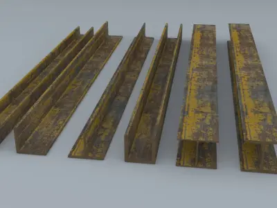 Steel Beam Sets 3D model