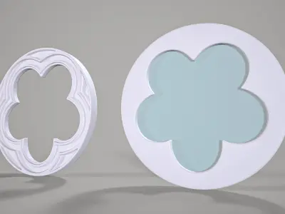 Highpoly Circular Gothic Window Type4 3D model