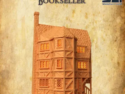 Medieval Bookseller Tabletop Terrain 28 MM 3D print model