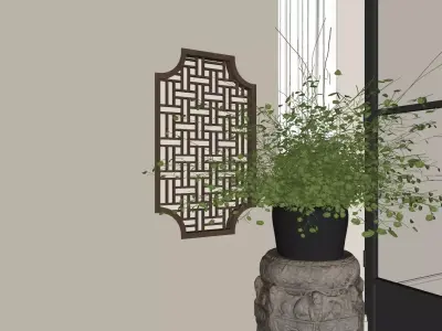 Floral arrangement in vase 3D model