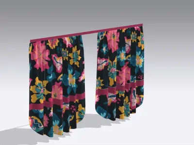 Curtain Low-poly 3D model