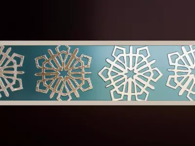 Stylized Snowflake Flower Metal Panel PBR Seamless Texture