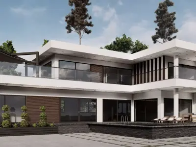 Lumion Modern Villa Exterior Scene 3D model