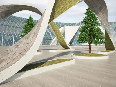 Moon and star building consept 3D model