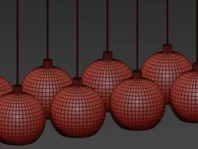Modern Glass Pendant Light Natural Curved 3D model