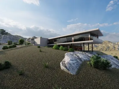 Casa Scene-villa-modern house 3D model 76