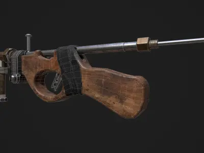 Stylized Garbage Gun for game Low-poly 3D model