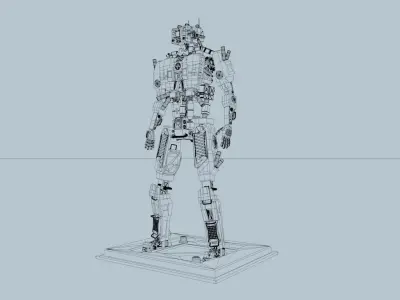 robot rigged design  3D model