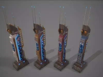 Sci-Fi Building-11 Low-poly 3D model