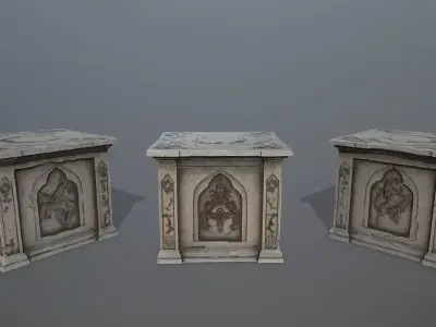 column  Low-poly 3D model