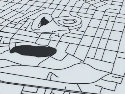 Kabul Road Network and Streets 3D model