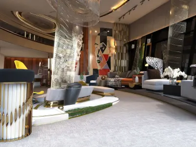 Showroom    Gallery Furniture   Livingroom   office   Reception 3D model