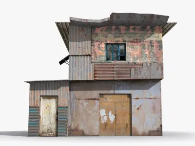 Slum x4 Low-poly 3D model
