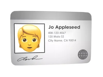 Identification Card Emoji v1 001 Low-poly 3D model