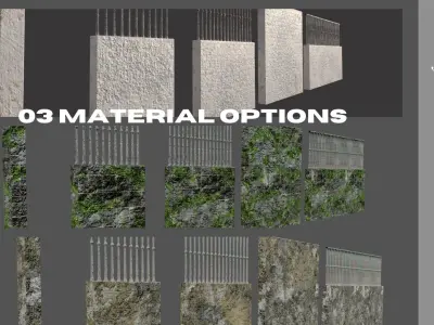 MODULAR WALLS  FOR 3D COMPOSITIONS  Low-poly 3D model
