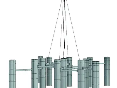 Helix Chandelier Gold 3D model