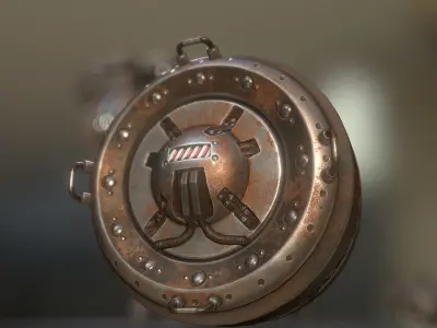 AI Control Module Rusty Version Low-poly 3D model