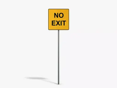 No Exit Sign Low-poly 3D model