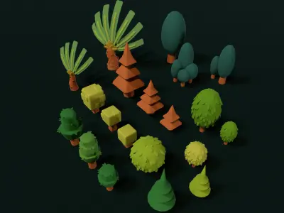 Trees 3D Lowpoly free Free low-poly 3D model