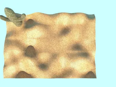 Cactus In Desert 3D model
