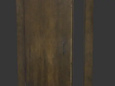 Interroom door with frame Low-poly 3D model