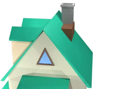 House 3D Model 2 Floors Low-poly 3D model