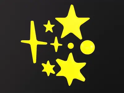  Stars 3D Model Low-poly 3D model
