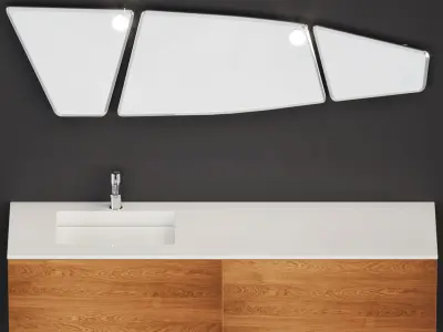 Arblu Lineo Vanity unit with doors 3D model