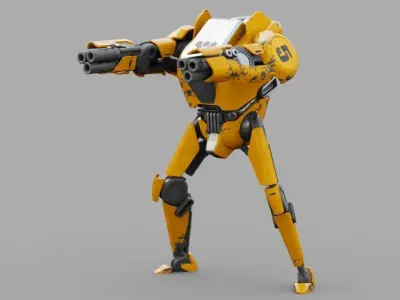 BATTLE DROID DF100  rigged character 3D model