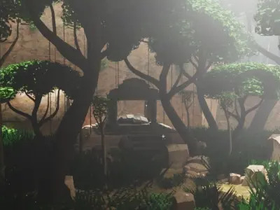 An Ancient Temple Low-poly 3D model