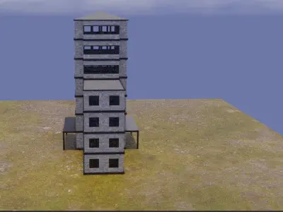 Detailed Apartment Building Free low-poly 3D model