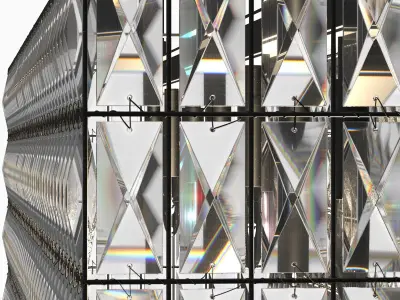 Adeline Crystal Rectangular Chandelier 3D model