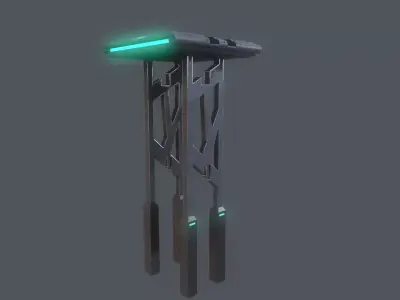Sci-Fi Tower Low-poly 3D model