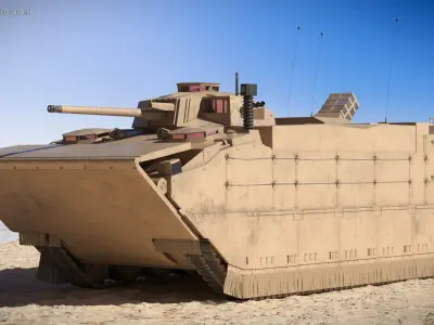  US Marine Amphibious Assault Vehicle Wet Rigged 