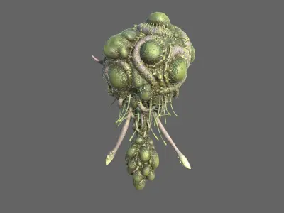 Alien Brain Low-poly 3D model