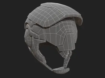 Helmet scifi ver 19 Low-poly 3D model