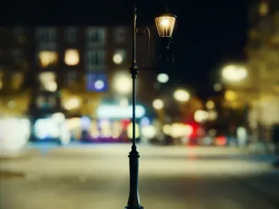 Old Street Lamp 1 - Classic Street Lighting Low-poly 3D model