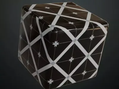 Modern Glossy Black Diamond Lattice Tiles PBR Seamless Texture