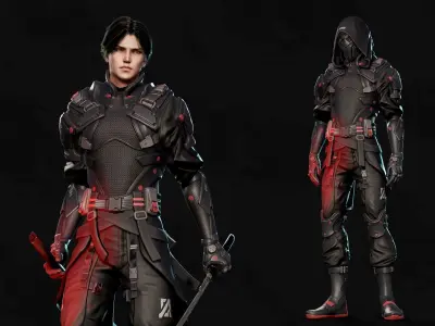 Stellar Rogue - Sci-Fi Characters - Game Ready Low-poly 3D model