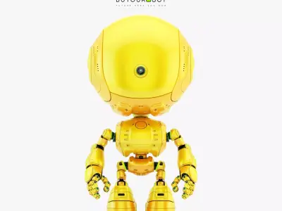 Unique cyclops robot with one camera eye 3D model