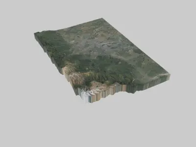 Almaty City Low-poly 3D model