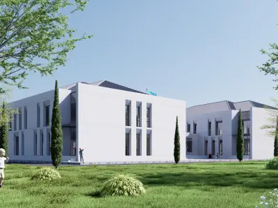 school Low-poly 3D model