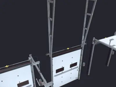 Sectional gate Low-poly 3D model