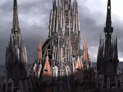 Spiked Tower ruin Kit bash 1  3D model