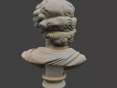 Bust of Apollo Cry Low-poly 3D model