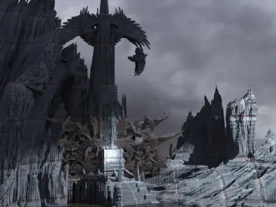 Ishtar Winged crescent mountain 2 3D model