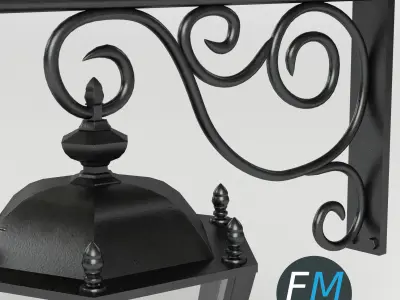Cast iron wall lamp 3D model