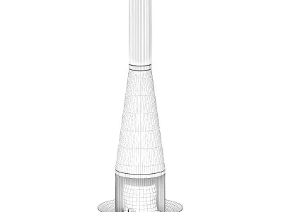 Round Metal Fireplace 1 3D model